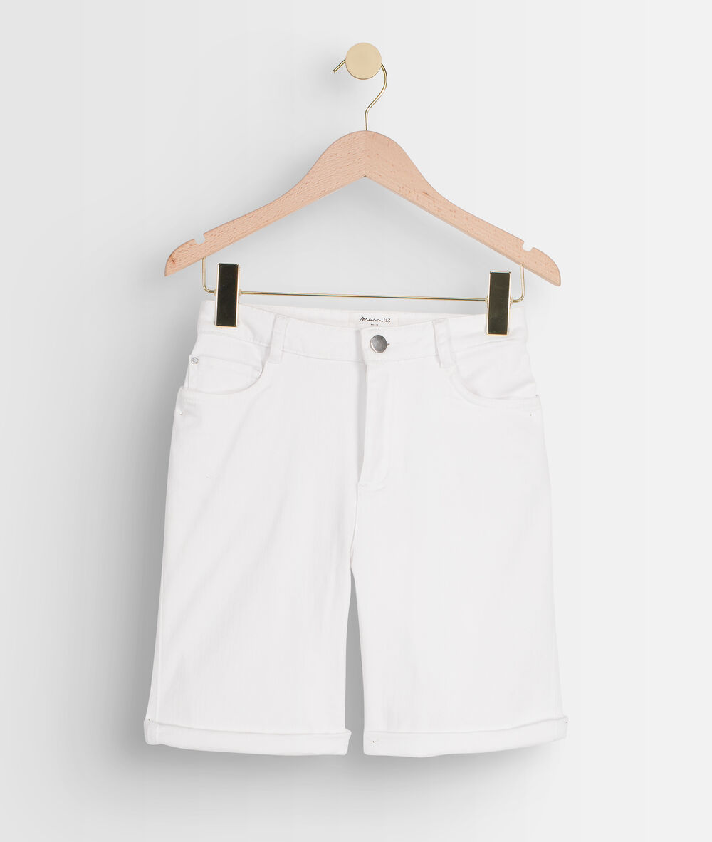 Bermuda en coton biologique blanc chiara blanc.