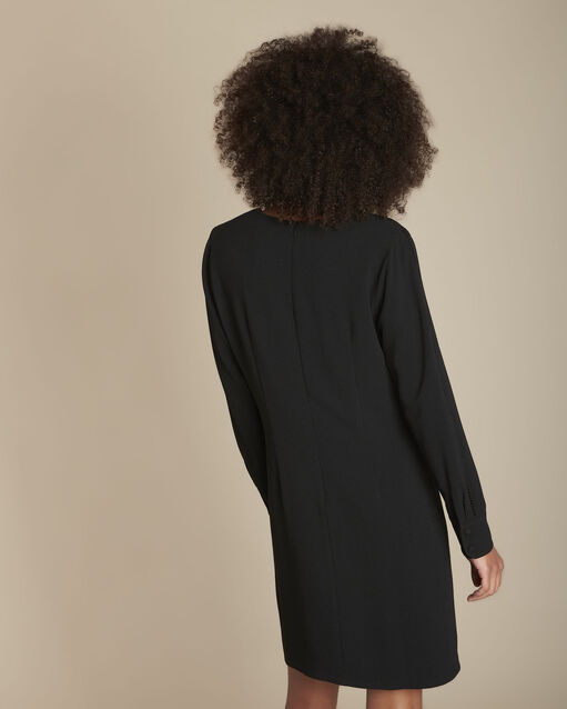 Robe noire à boutons recouverts isaure noir.