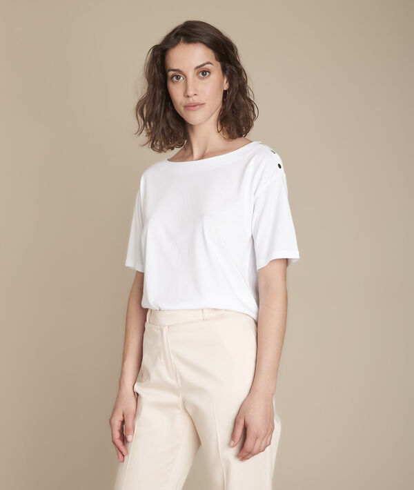 Tee-shirt blanc col bateau Calvi | 1-2-3 Tee-shirt blanc col bateau Calvi PhotoZ | 1-2-3