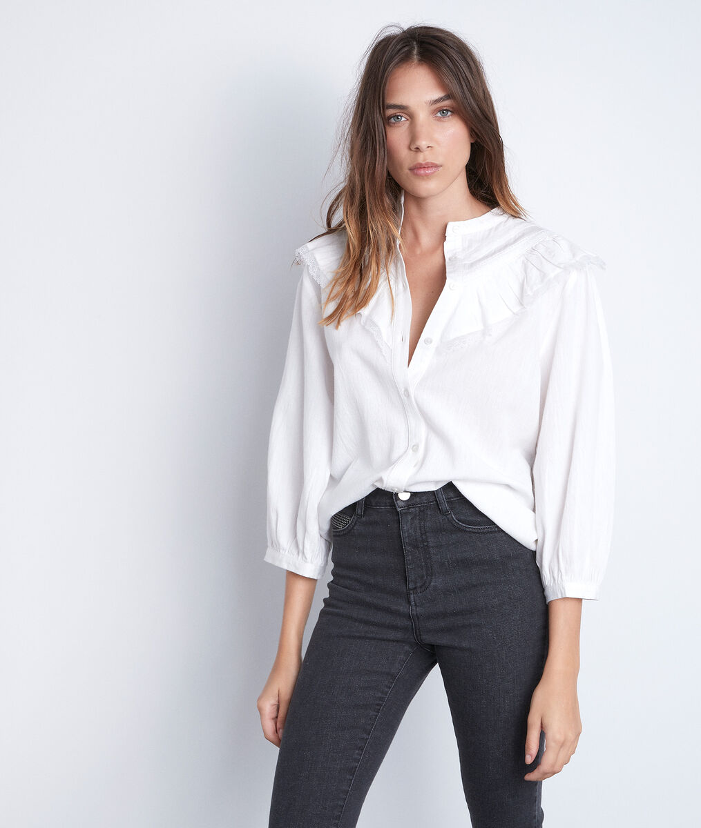 Blouse blanche à volants Anane | 1-2-3 Blouse blanche à volants Anane PhotoZ | 1-2-3