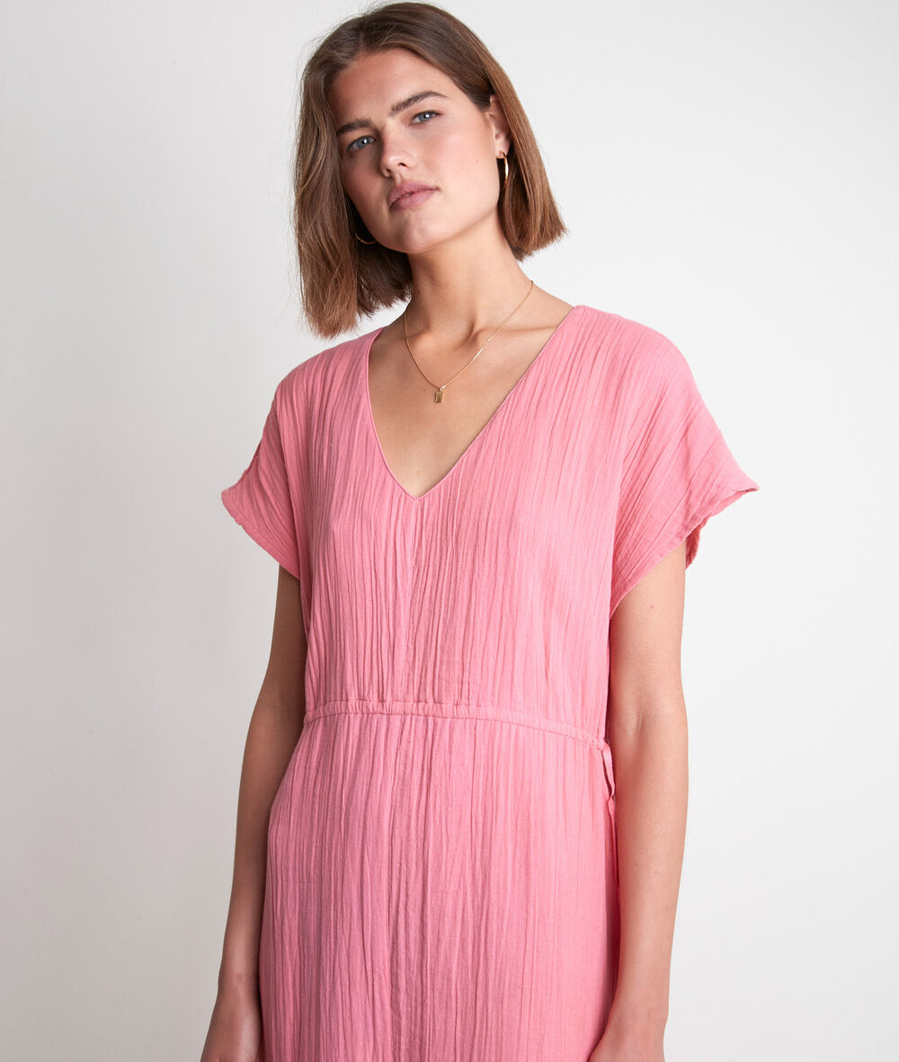 Robe longue en coton fraise latimissi fraise.