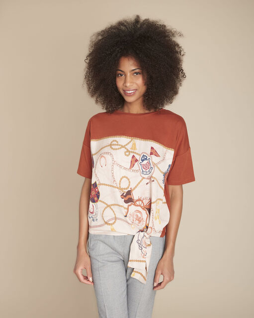 Tee-shirt acajou imprimé Chantilly (1) - Maison 123