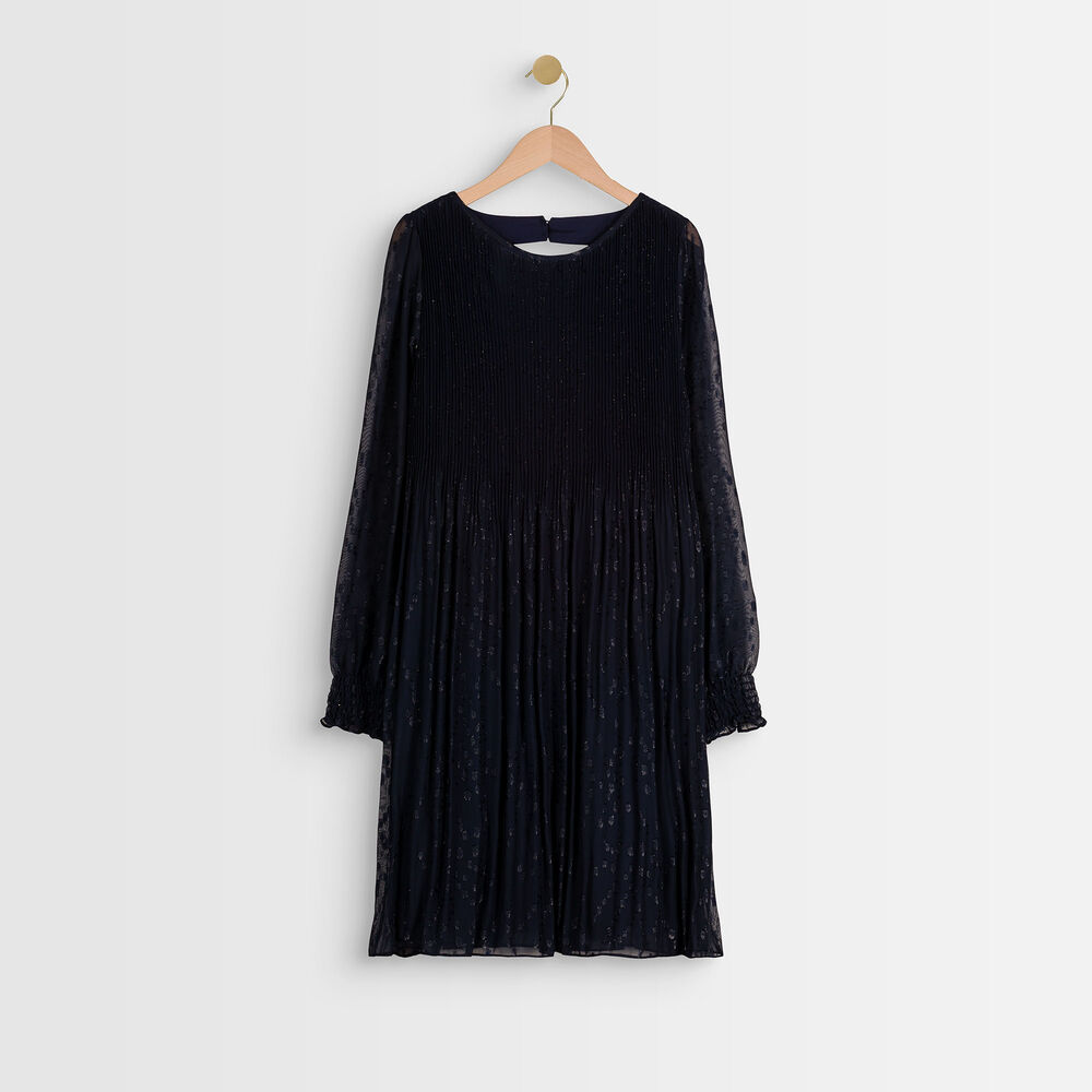 Robe plissée lurex coralia myosotis.
