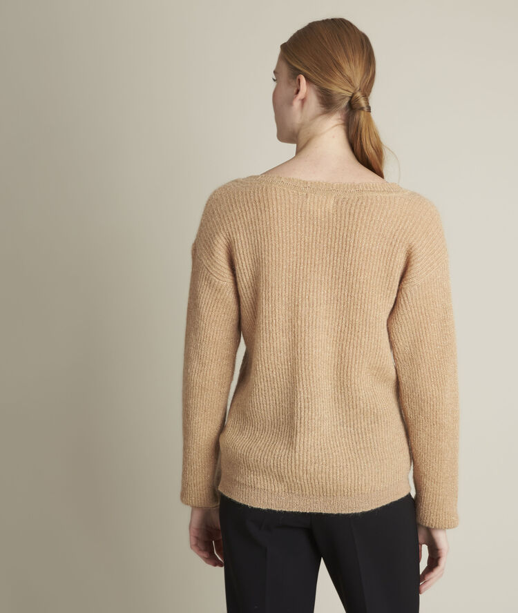 Pull havane en lurex flambeur havane.