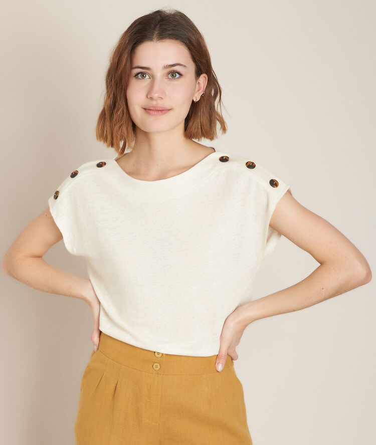 Tee-shirt en lin geige royal fjord.