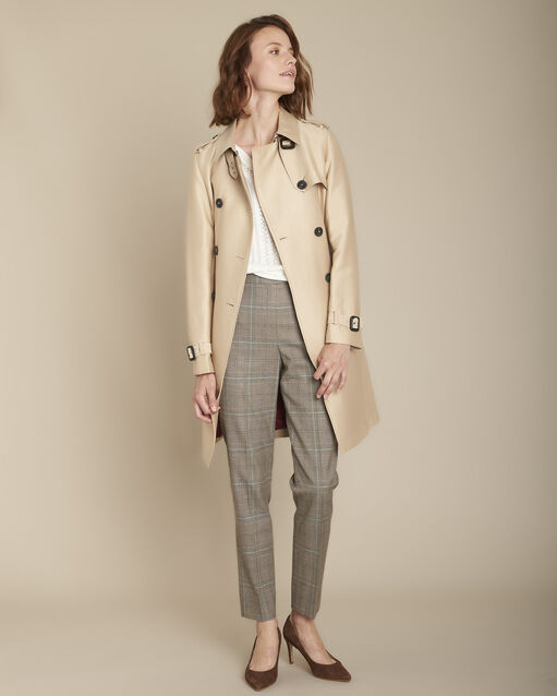 Pantalon cigarette jacquard Prince de Galles Lara (2) - Maison 123