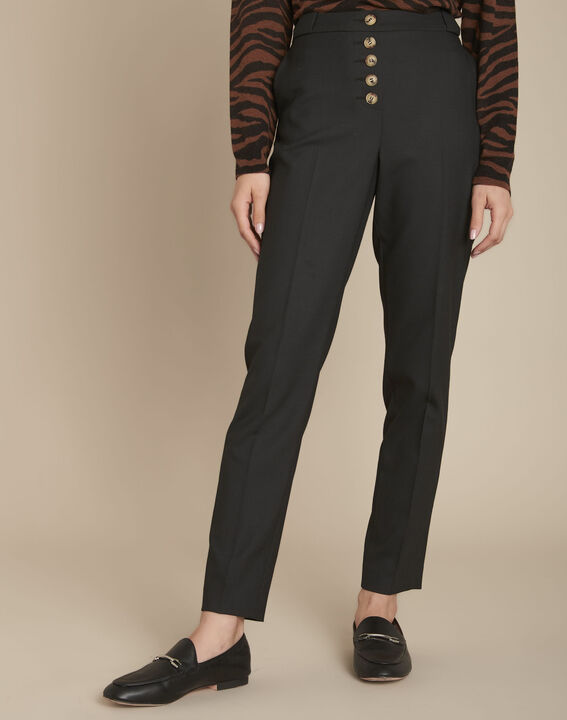 Pantalon cigarette noir Elix | 1-2-3 Pantalon cigarette noir Elix PhotoZ | 1-2-3