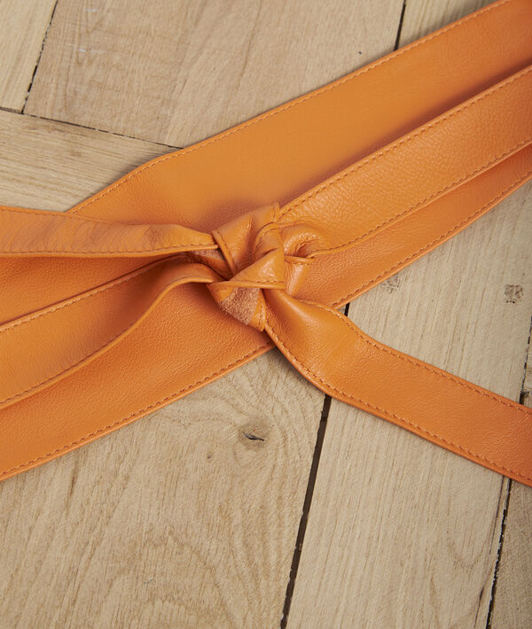 Ceinture en cuir orange à nouer Raul | 1-2-3 Ceinture en cuir orange à nouer Raul PhotoZ | 1-2-3