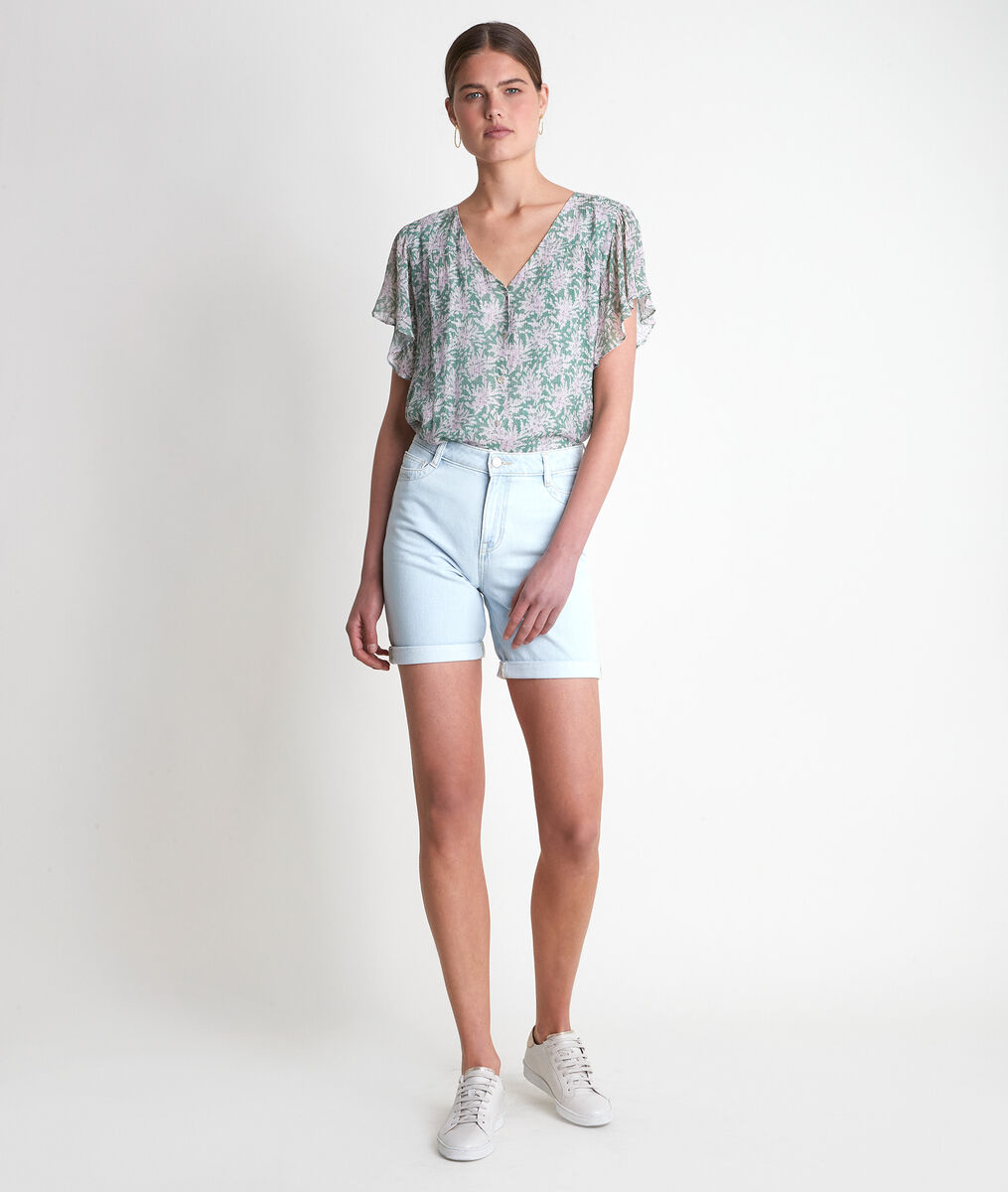 Blouse imprimée mauve pâle Elou | 1-2-3 Blouse imprimée mauve pâle Elou PhotoZ | 1-2-3