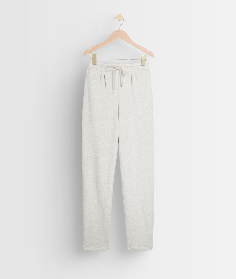 Grijs gechineerde molton broek everest gris chine.