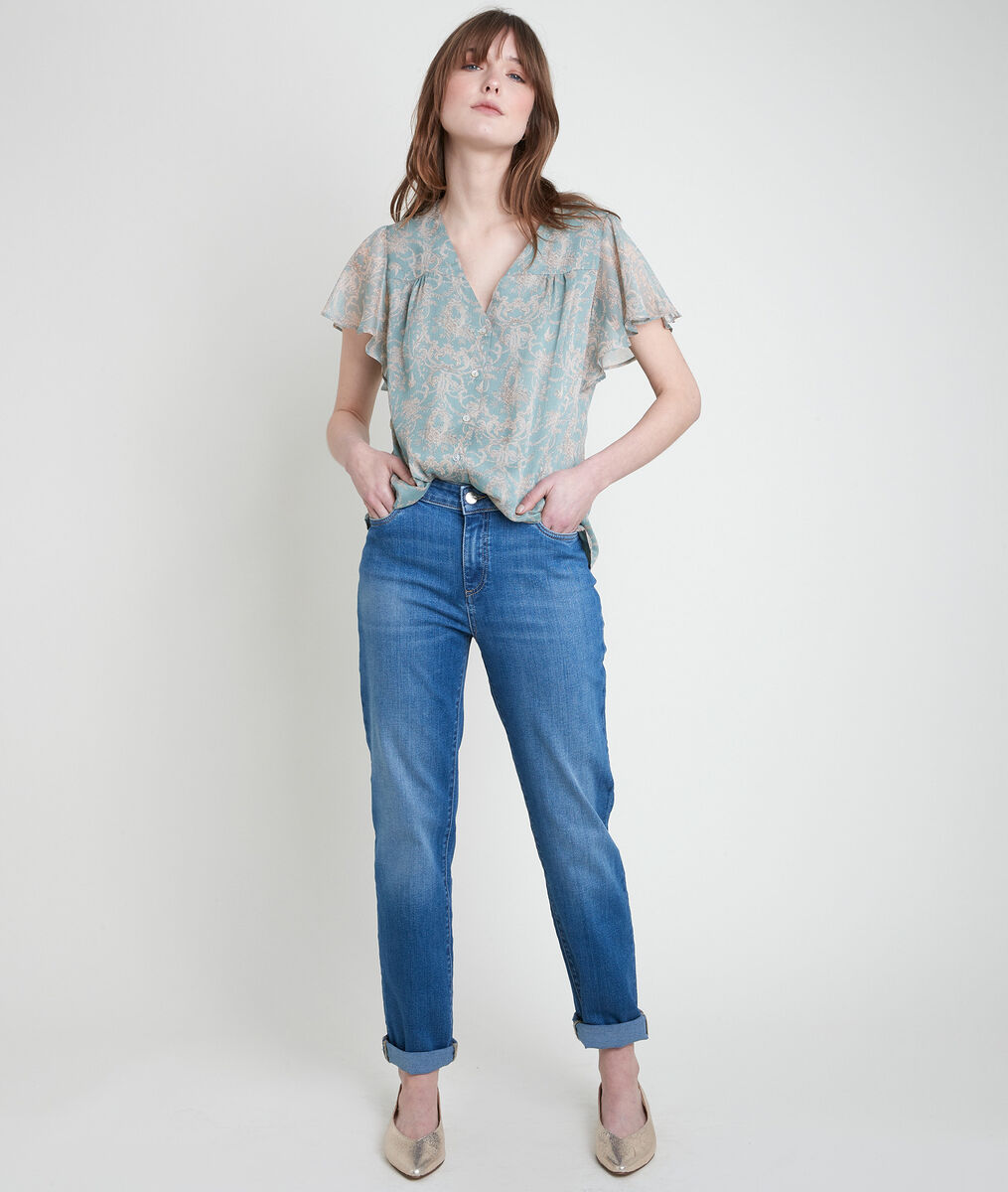 Blouse imprimée à volants Elou | 1-2-3 Blouse imprimée à volants Elou PhotoZ | 1-2-3