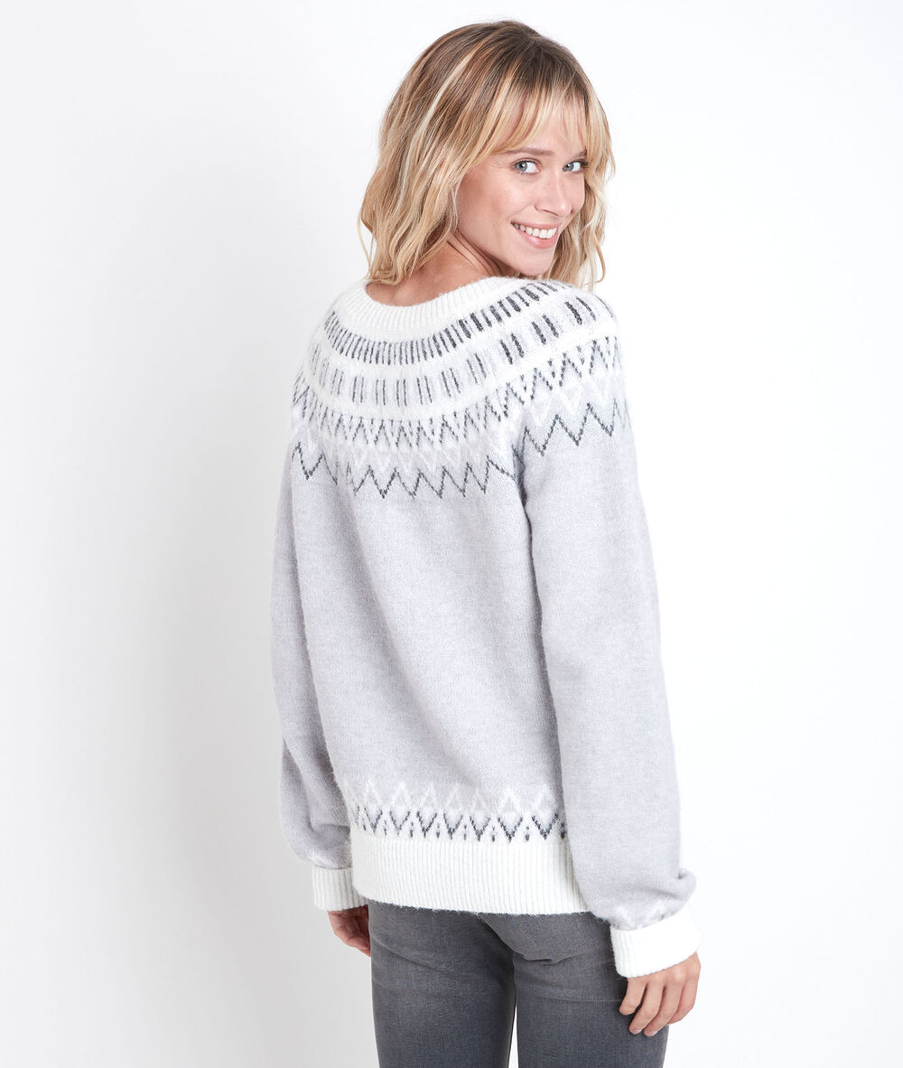 Pull jacquard écru remo ecru.