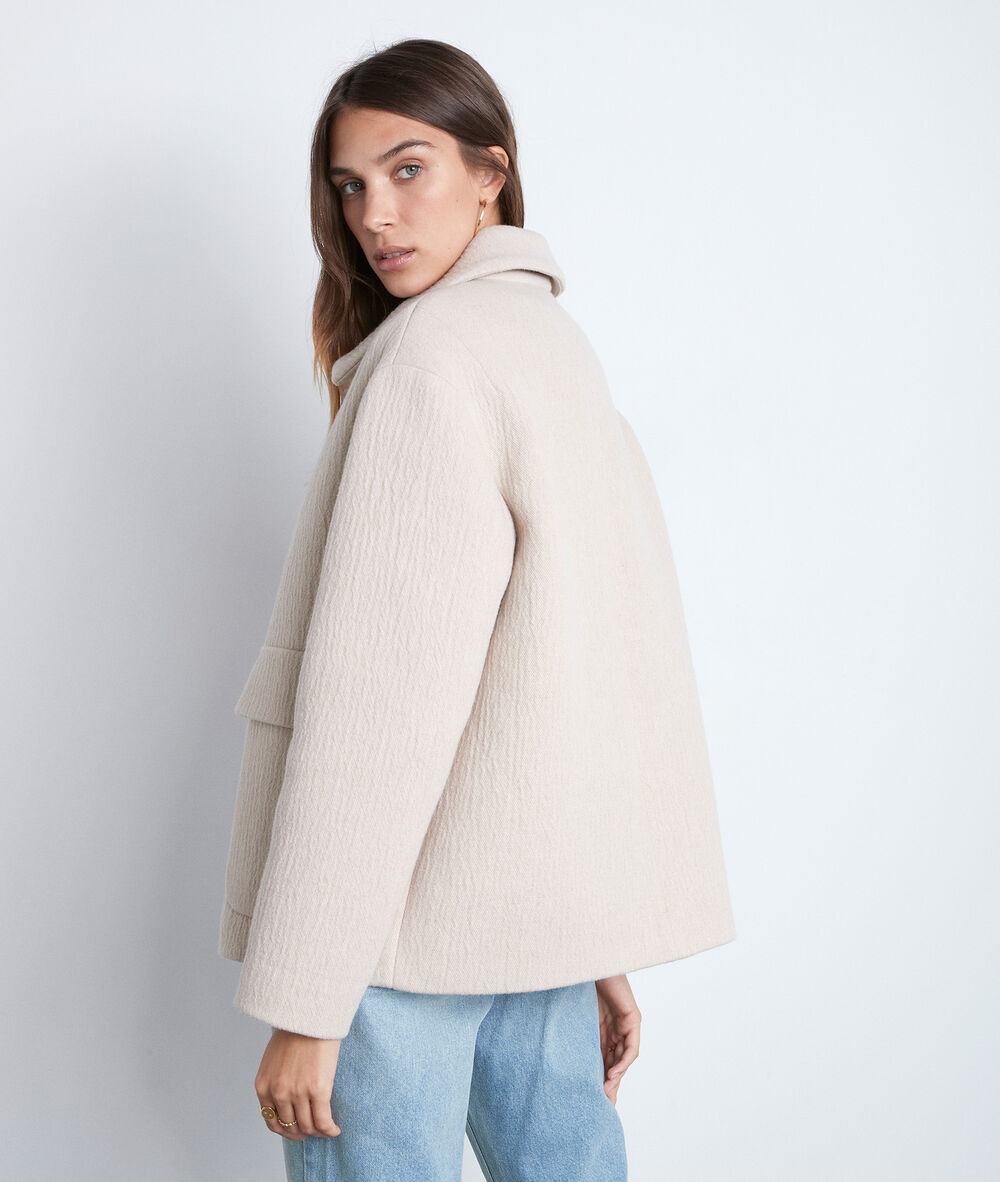 Manteau court texturé beige royce beige.