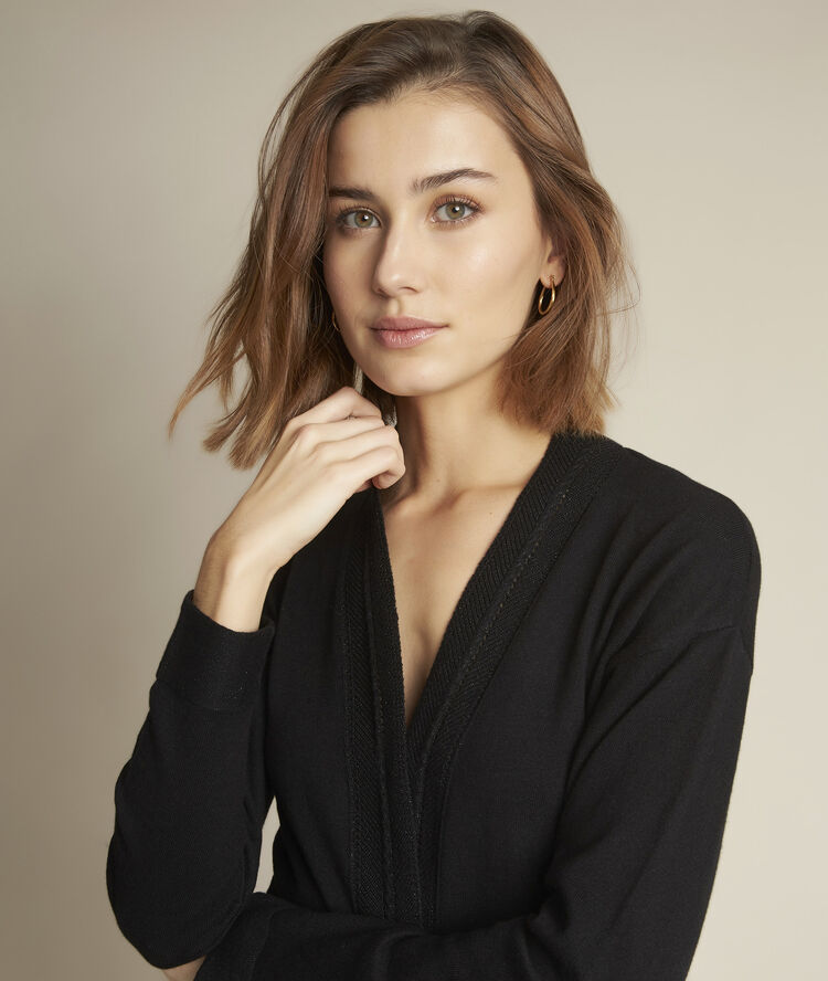 Gilet long noir domino noir.