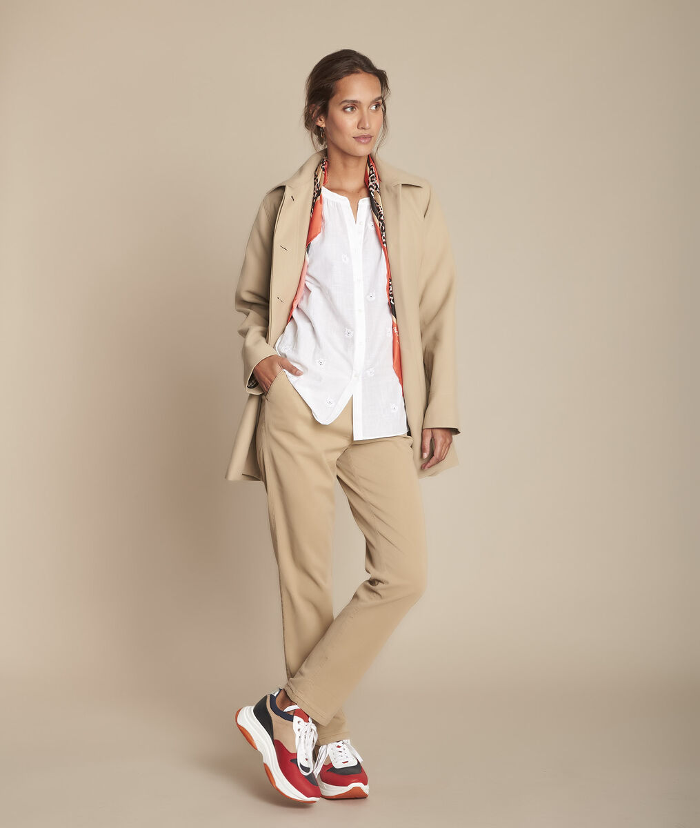 Pantalon havane cigarette 7/8e en tencel Eugene | 1-2-3 Pantalon havane cigarette 7/8e en tencel Eugene PhotoZ | 1-2-3