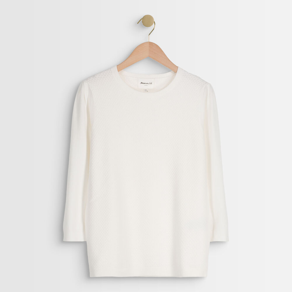 Pull écru nid d'abeille rimel ecru.