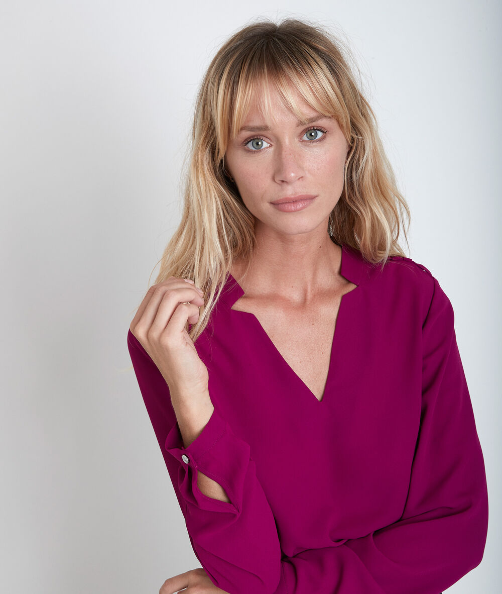 Blouse en polyester recyclé fuchsia jada fuchsia.