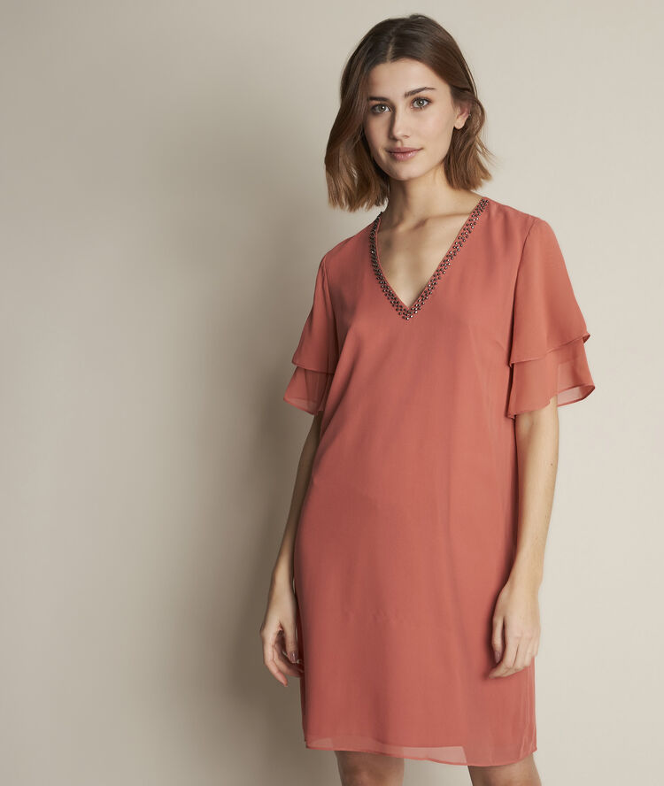 Robe rose en soie astrid rose pale.