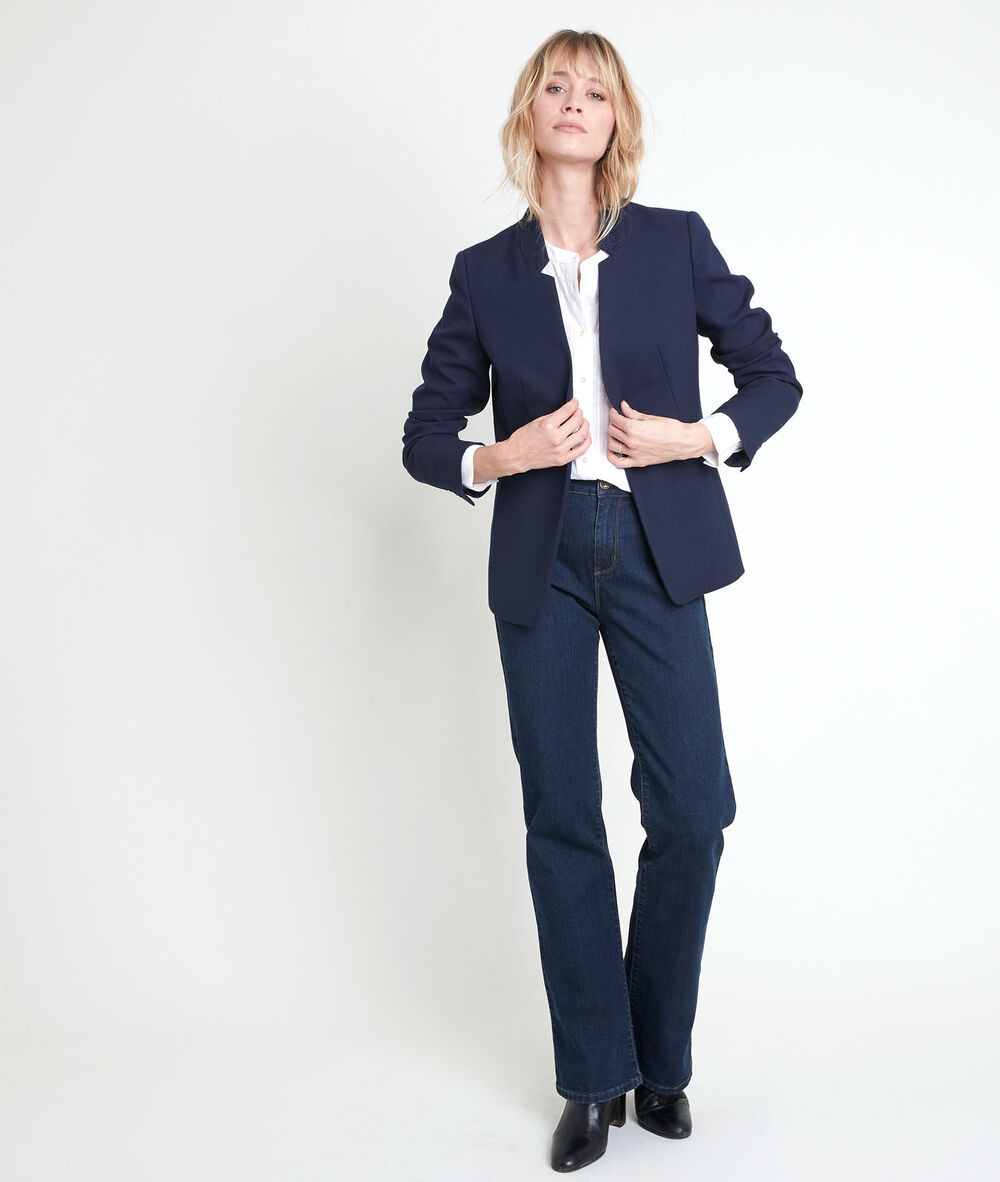 Marineblaue jacke piqu&eacute; precious marine.