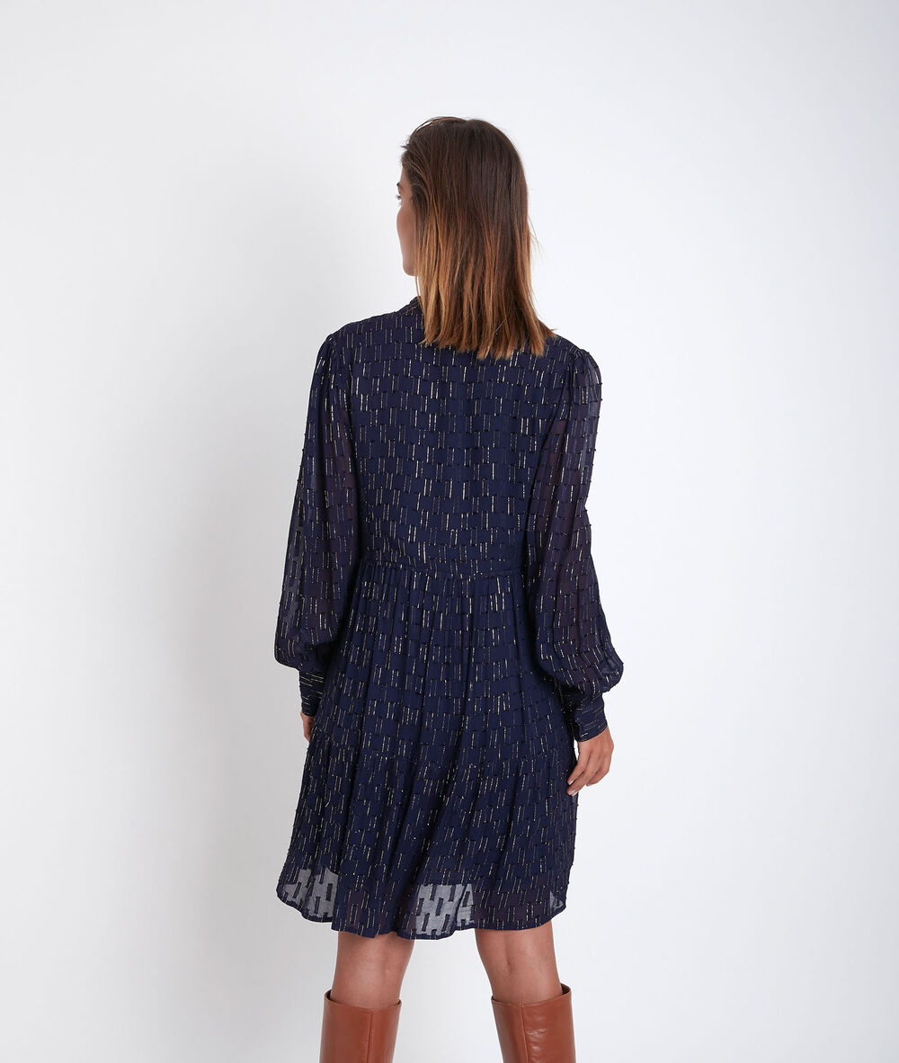 Robe marine à lurex cassandra marine.