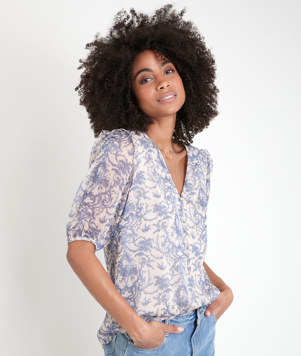 Blouse imprimée à volants Tounia | 1-2-3 Blouse imprimée à volants Tounia PhotoZ | 1-2-3