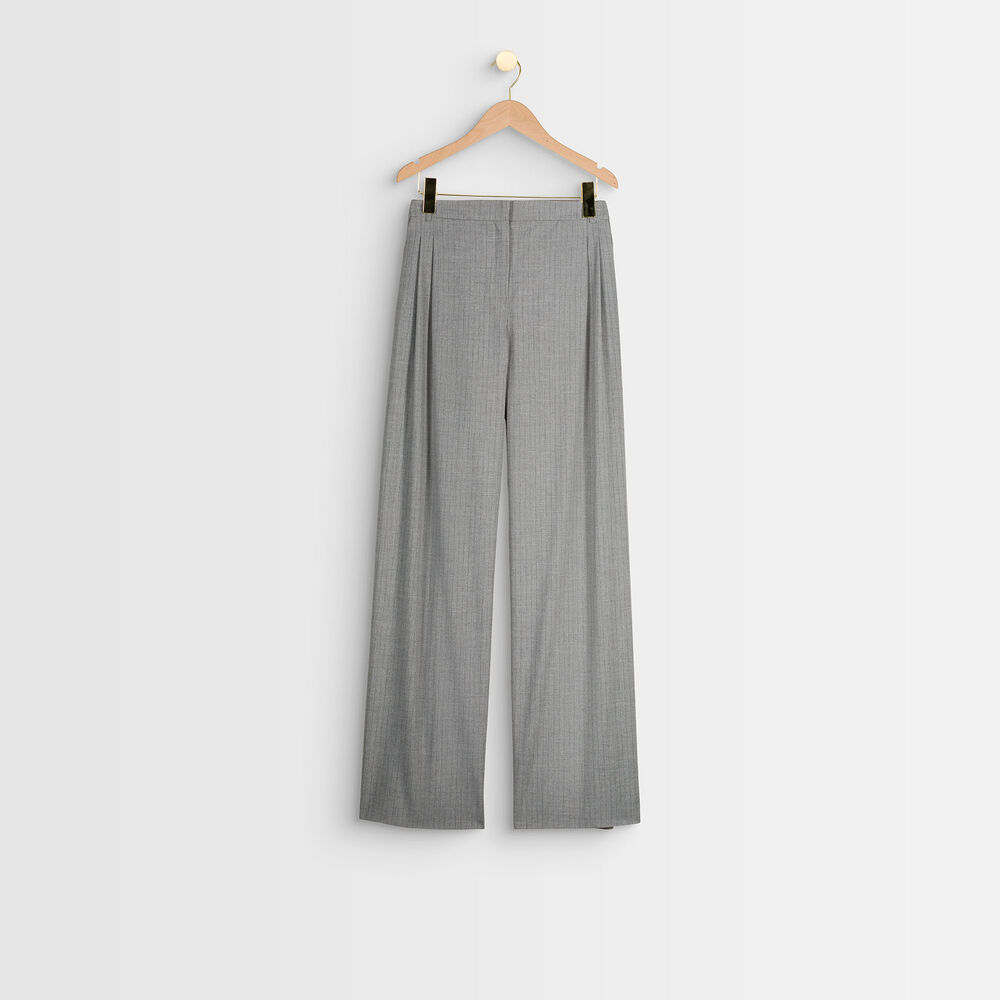Pantalon large rayé gris marcel gris pale.