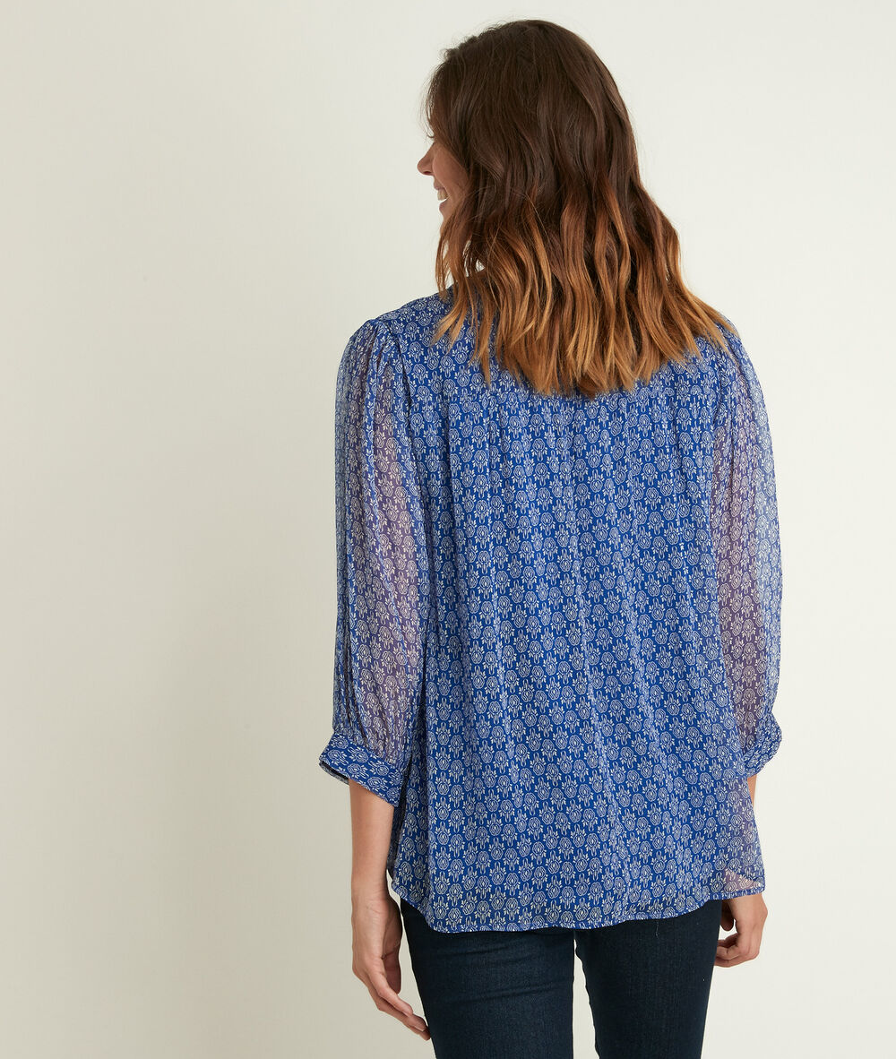 Blouse imprimée elsa bis bleu klein.