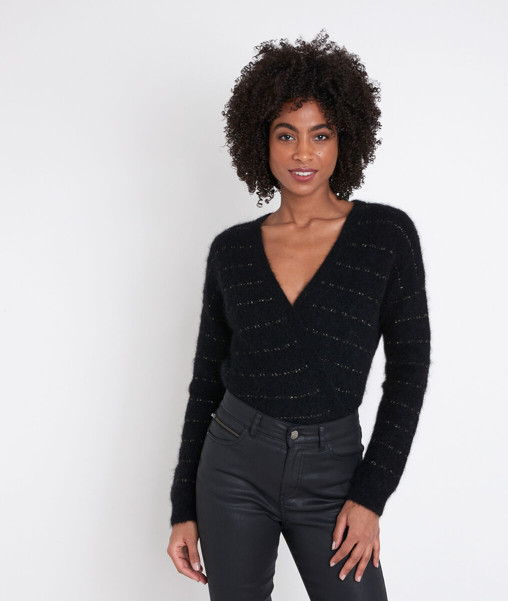 Gilet en mohair mélangé noir Riva | 1-2-3 Gilet en mohair mélangé noir Riva PhotoZ | 1-2-3