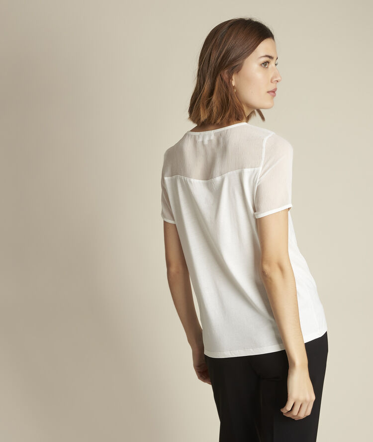 Tee-shirt plumetis romane ecru.