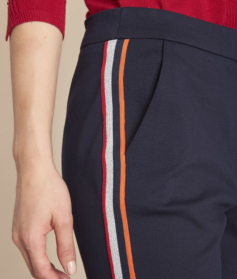 Pantalon marine cigarette bord fantaisie evane marine.