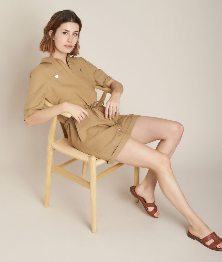 Combishort en lin calix havane.