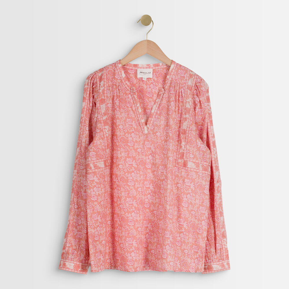 Blouse rose imprimé fleuri tippi bois de rose.
