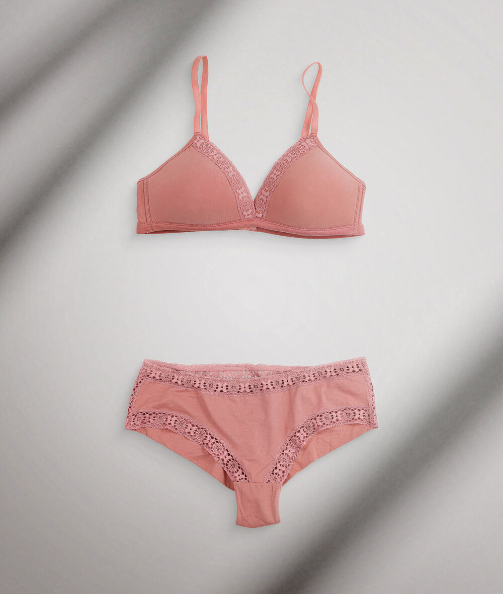 Soutien-gorge spacer sans armatures en pur coton responsable vieux rose ninon make up.