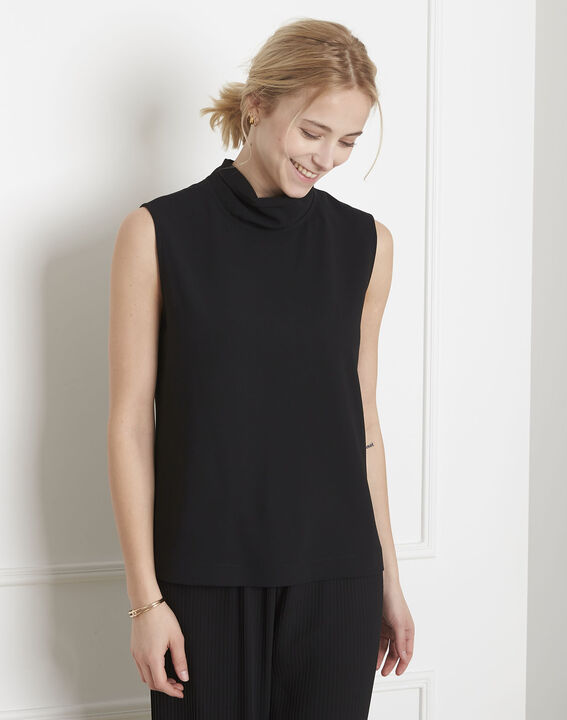 Top noir col foulard Chimene | 1-2-3 Top noir col foulard Chimene PhotoZ | 1-2-3