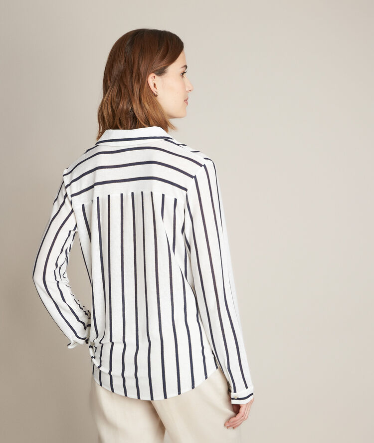 T-shirt en lin rayé riley marine.