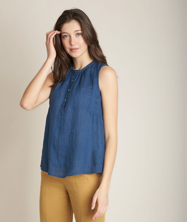 Top indigo en lin Eloane | 1-2-3 Top indigo en lin Eloane PhotoZ | 1-2-3