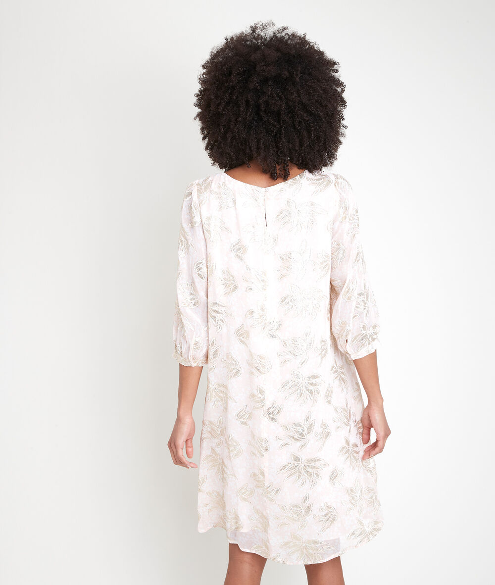 Robe en jacquard rose malika poudre.