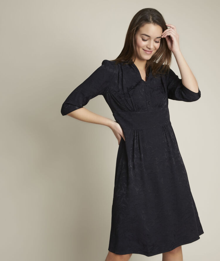 Jacquard jurk carole zwart.