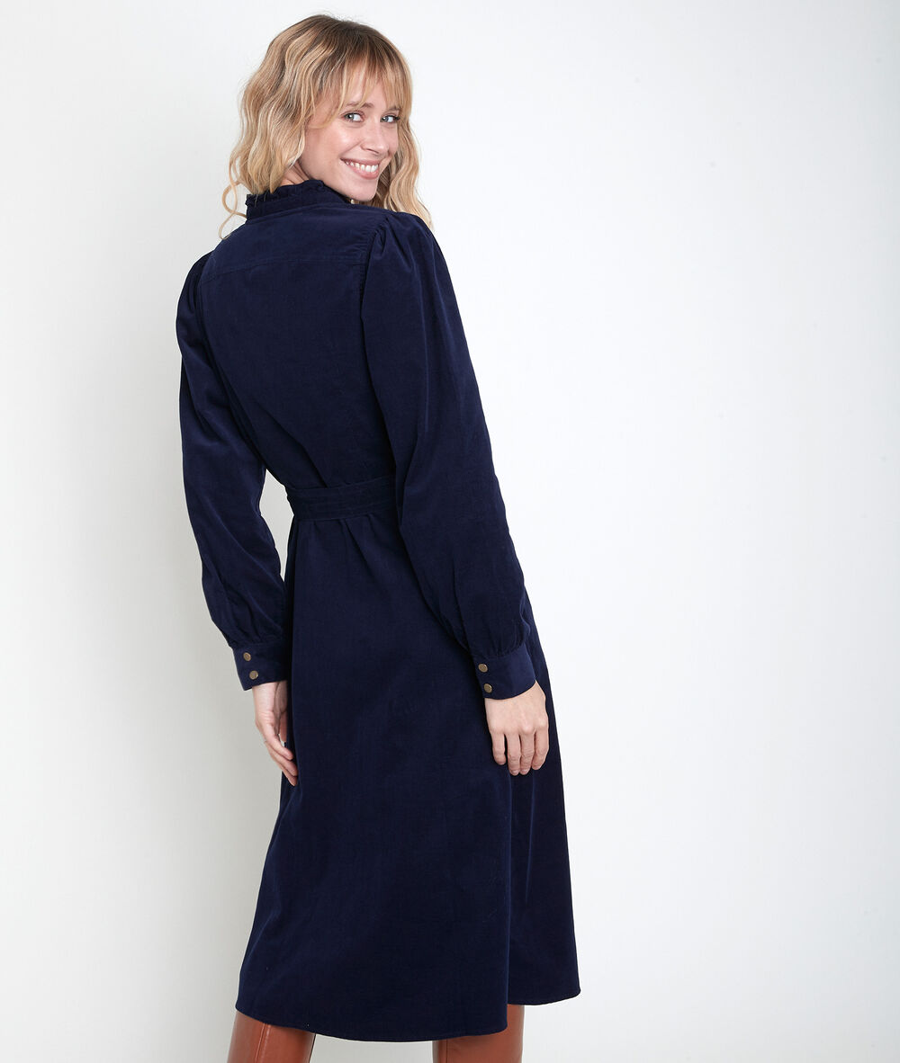 Robe marine en velours laura marine.