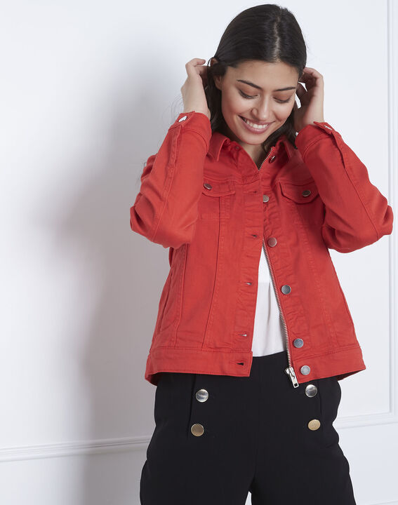 Veste rouge en jean Clem | 1-2-3 Veste rouge en jean Clem PhotoZ | 1-2-3