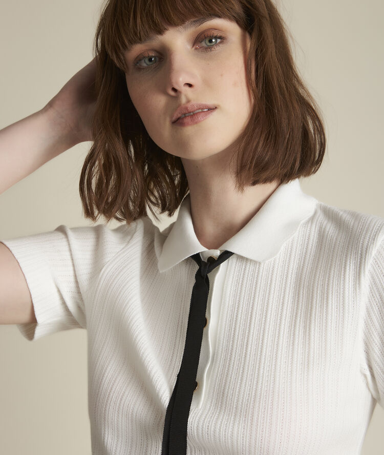 Polo ajour&eacute; romy ecru.