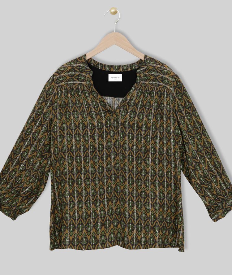 Blouse imprimée elsa vert nil.