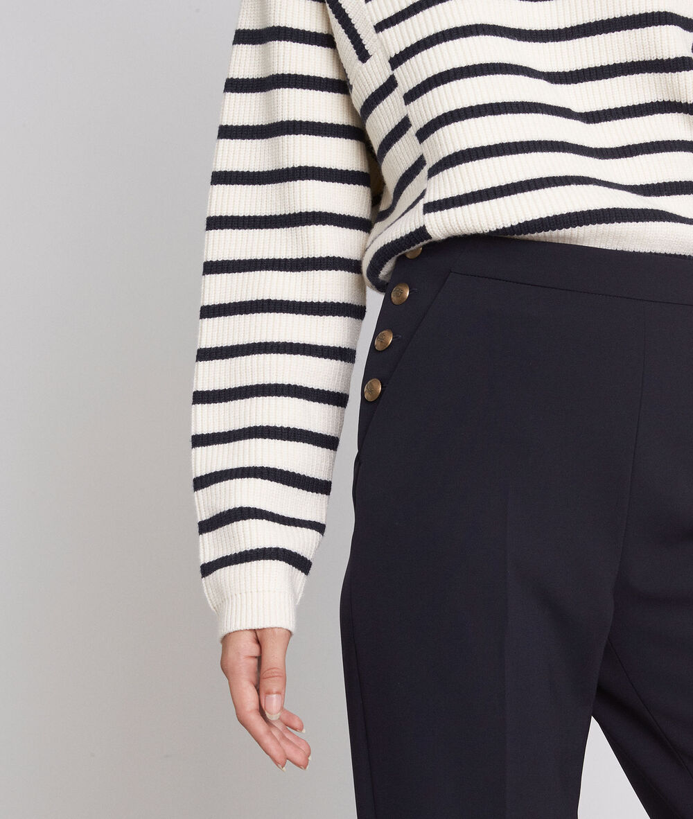 Pantalon de tailleur en microfibre marine david marine.