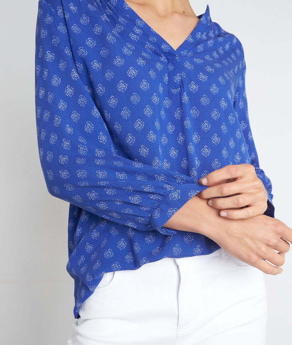 Blouse fluide imprimée myosotis adelia myosotis.