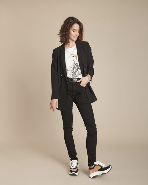 Ecrufarbenes T-Shirt mit Print aus biologischer Baumwolle Caroline (2) - Maison 123