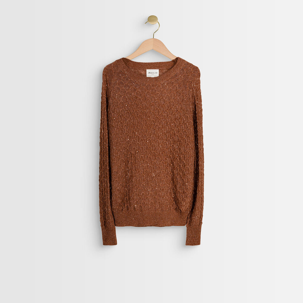 Pull ajouré brillant roswell cannelle.