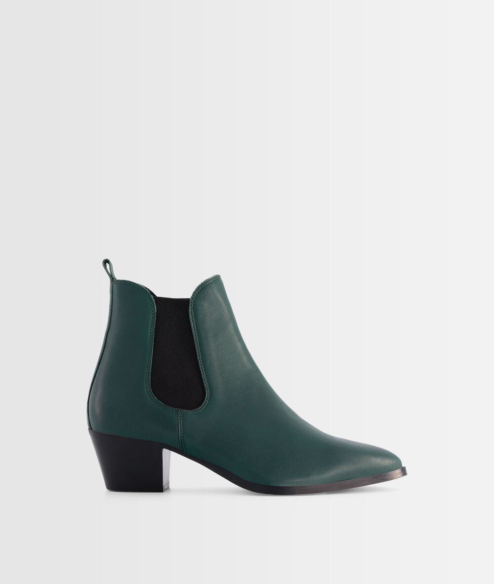 Bottines en cuir émeraudes vera emeraude.