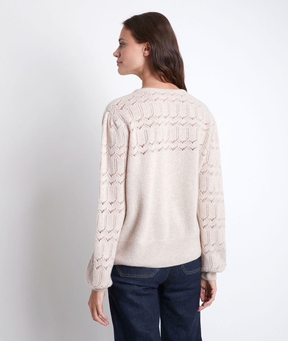 Gilet en cachemire recyclé rose respect poudre.