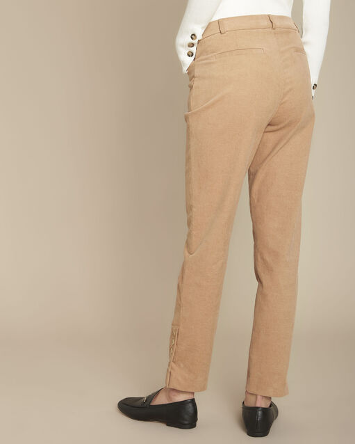 Pantalon droit en velours eagle camel.