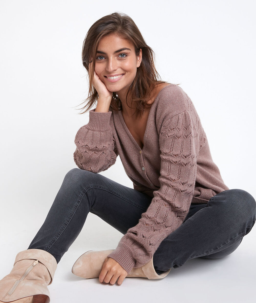 Gilet en cachemire recto-verso blush respect blush.